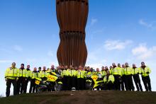 Thumbnail Picture of Northumbria Blood Bikes Members at The Angel of the North